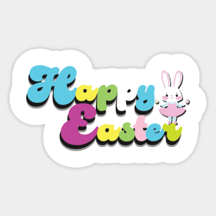 Cute Bunny Girl Happy Easter Sticker